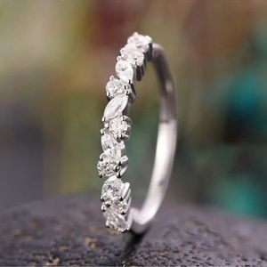Elegant Cubic Zirconia 925 Silver Rings Women Jewelry Wedding Gift